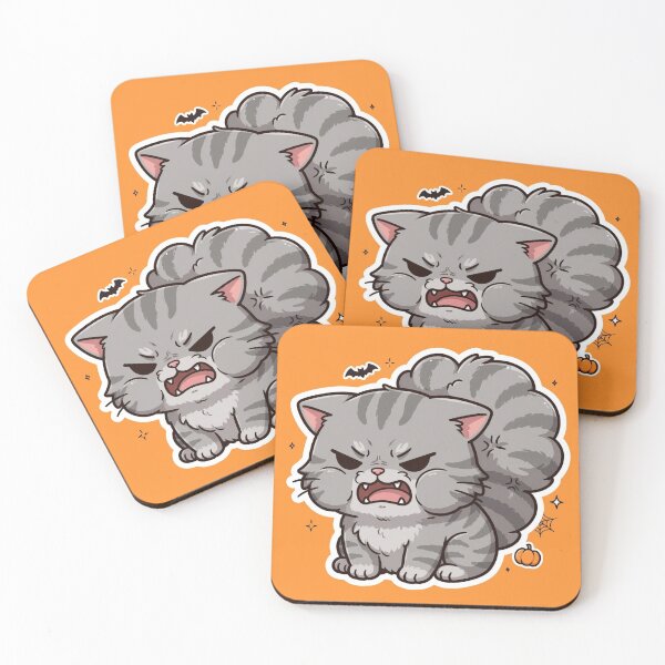 Item preview, Mean Growling Gray Tabby Cat Halloween Angry designed and sold by CMWorkshop.