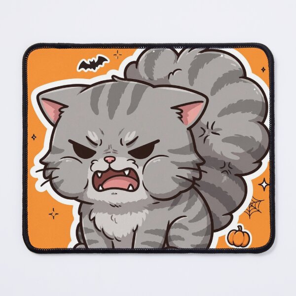 Item preview, Mean Growling Gray Tabby Cat Halloween Angry designed and sold by CMWorkshop.