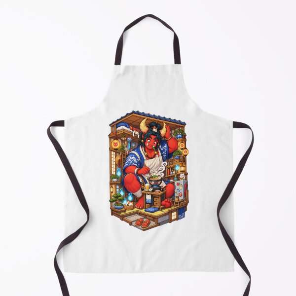 Item preview, Japanese Oni Cooking Ramen Demon Kitchen Red Blue Yokai designed and sold by MrDev.