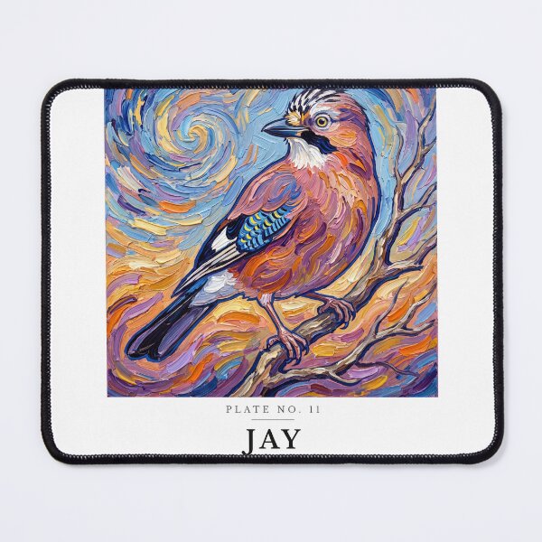 Item preview, Jay Impasto Bird Painting - Post-Impressionist Art designed and sold by SavannahMerch.