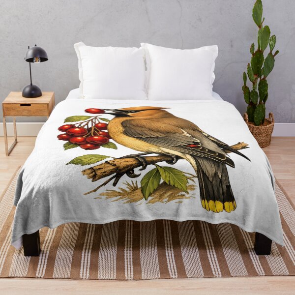 Item preview, American waxwing with berries designed and sold by Daily Quirk.