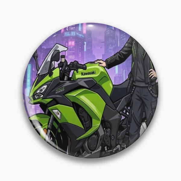 Item preview, Anime Girl & Green Sportbike – Urban Style designed and sold by JMAVILA ART.