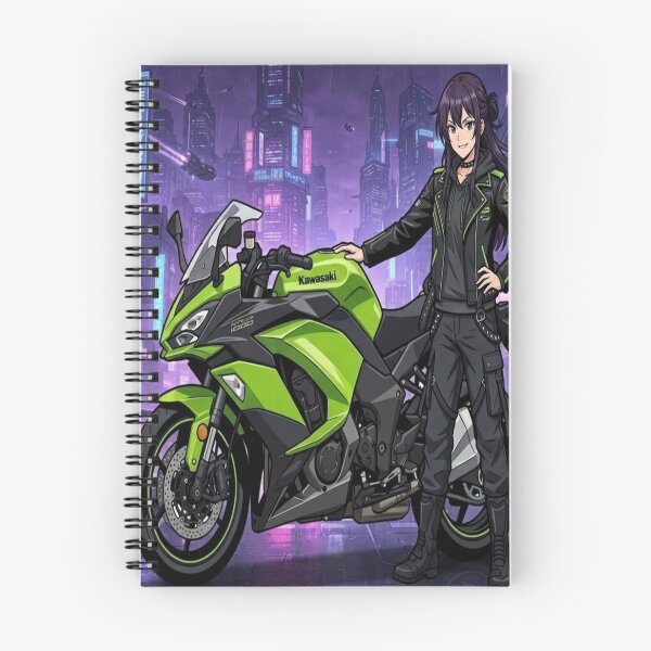 Item preview, Anime Girl & Green Sportbike – Urban Style designed and sold by JMAVILA ART.