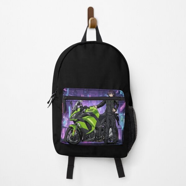 Item preview, Anime Girl & Green Sportbike – Urban Style designed and sold by JMAVILA ART.