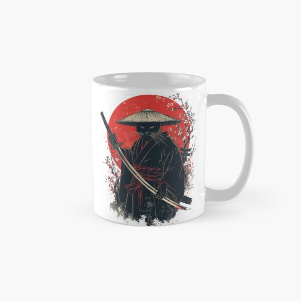 Item preview, Black Cat Samurai with Katana Japanese Art designed and sold by muhammadkhafidh.