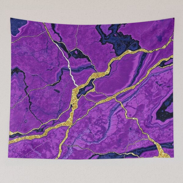 Item preview, Magenta Violet Gold Vein Marble designed and sold by IntelliMindDesigns.