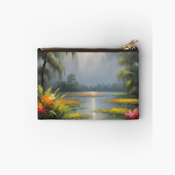 Item preview, Rainy Backwaters | Monsoon oil painting designed and sold by Prachodayat Artworks.