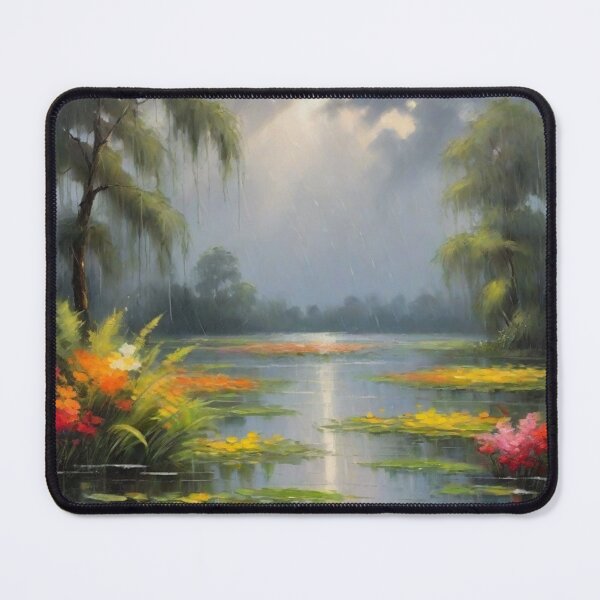 Item preview, Rainy Backwaters | Monsoon oil painting designed and sold by Prachodayat Artworks.