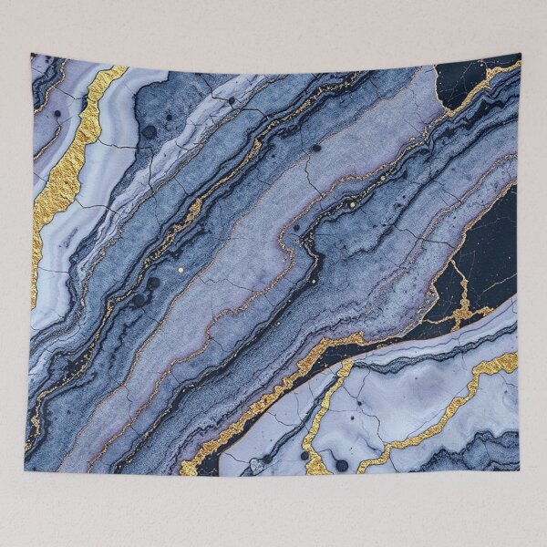 Item preview, Blue Banded Agate Gold Veins designed and sold by IntelliMindDesigns.