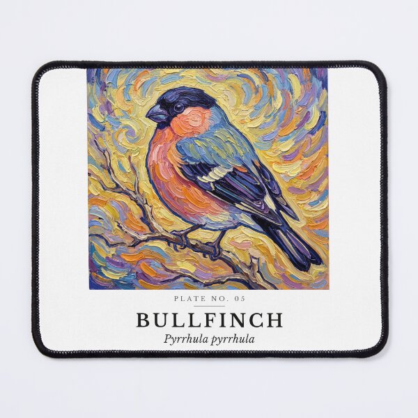 Item preview, Bullfinch Impasto Bird Painting - Post-Impressionist Art designed and sold by SavannahMerch.