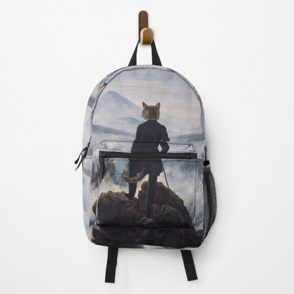 Item preview, The Wanderer Cat Art Print (Classical Art Parody) designed and sold by TheCatIsOnMyLap.