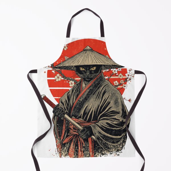 Item preview, Black Cat Samurai Warrior Japanese Retro Sun designed and sold by muhammadkhafidh.