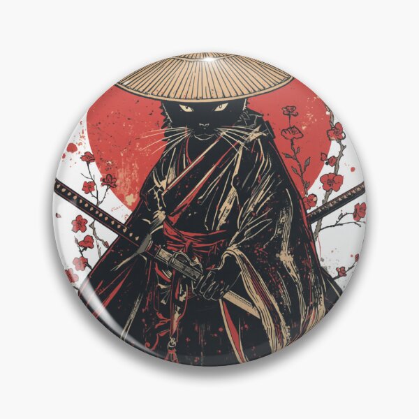 Item preview, Dual Katana Black Cat Samurai Japanese Warrior designed and sold by muhammadkhafidh.