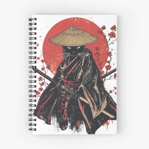 Item preview, Dual Katana Black Cat Samurai Japanese Warrior designed and sold by muhammadkhafidh.