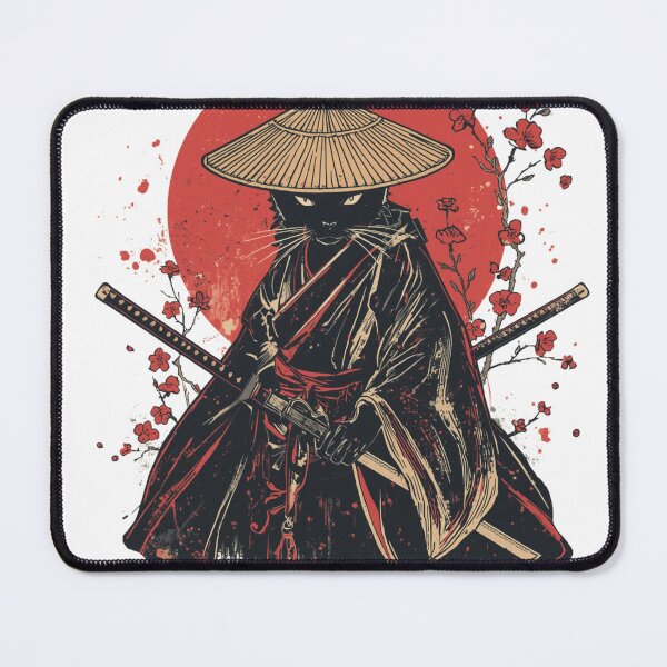 Item preview, Dual Katana Black Cat Samurai Japanese Warrior designed and sold by muhammadkhafidh.