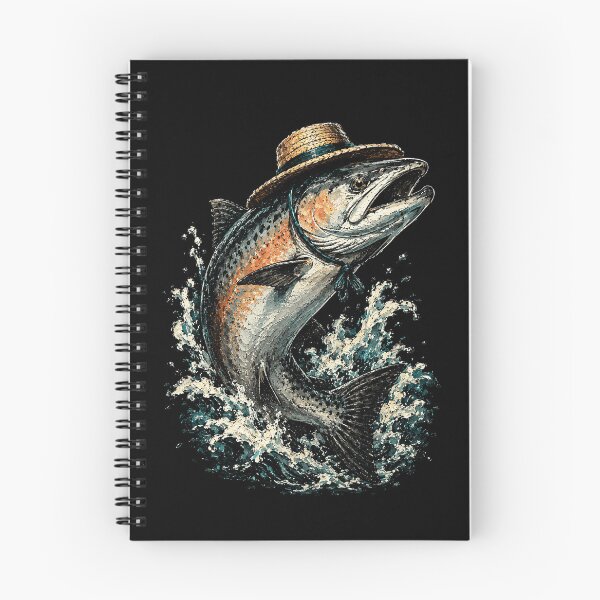 Item preview, funny trout fish wearing a straw hat design designed and sold by rafaeltto.