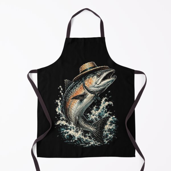 Item preview, funny trout fish wearing a straw hat design designed and sold by rafaeltto.