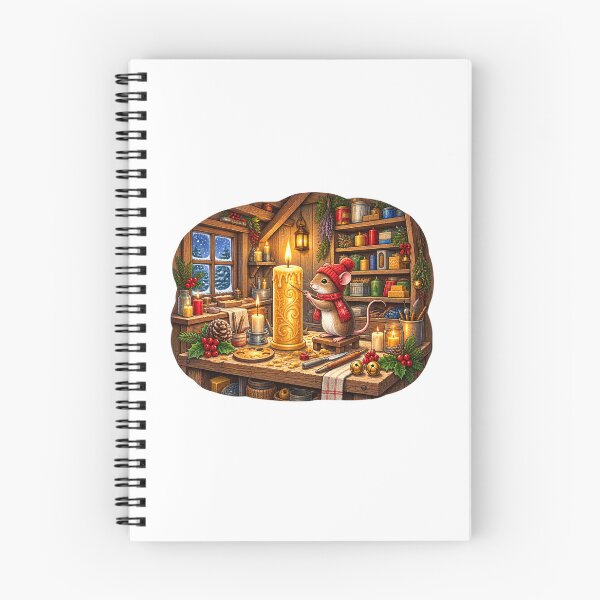Item preview, Christmas Mouse Candle Making Winter Cottage Holiday Cozy designed and sold by MrDev.