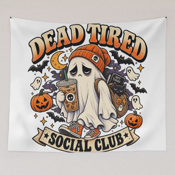 Item preview, Dead Tired Social Club Ghost Halloween Coffee designed and sold by Selina2020.
