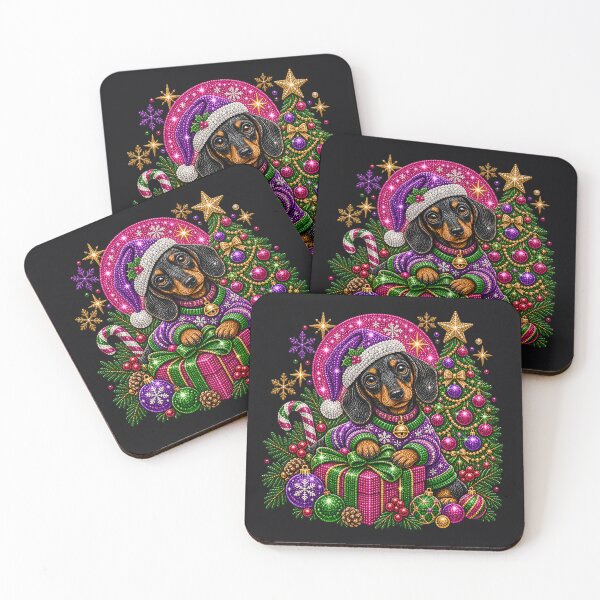 Item preview, Rhinestone Christmas Dachshund Bling Dog | Sparkly Wiener Dog Holiday Design designed and sold by DogsHearted.
