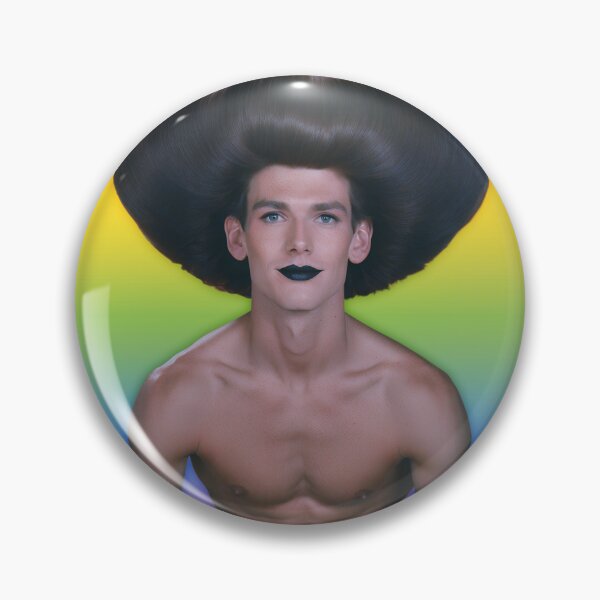 Item preview, Rainbow Glamour - Campy Heart Hair Male Portrait designed and sold by gayishdesign.
