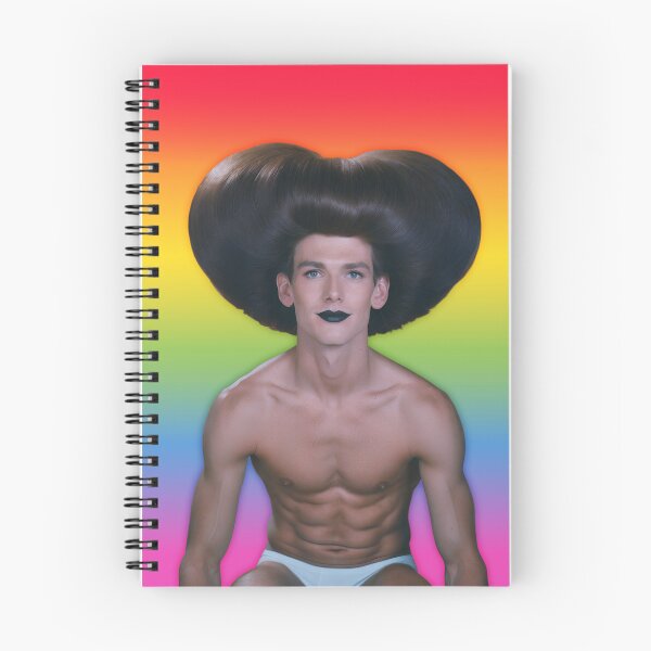 Item preview, Rainbow Glamour - Campy Heart Hair Male Portrait designed and sold by gayishdesign.