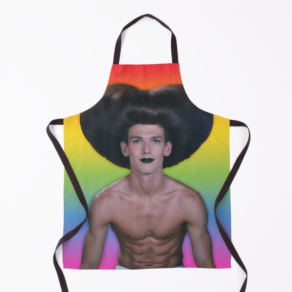 Item preview, Rainbow Glamour - Campy Heart Hair Male Portrait designed and sold by gayishdesign.