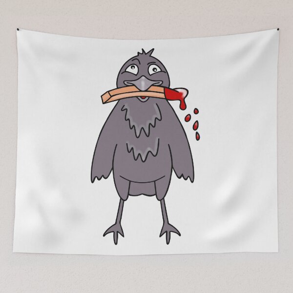 Item preview, Funny Crow Eating French Fries With Ketchup designed and sold by Sartoris Art.