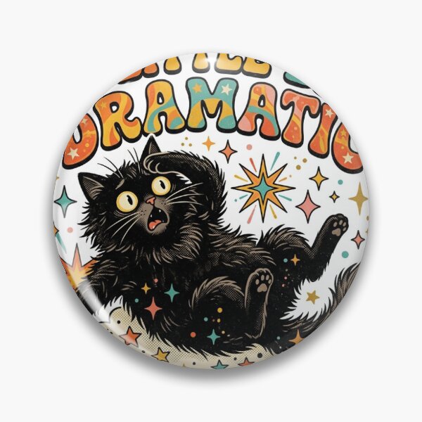 Item preview, A Little Bit Dramatic Funny Fainting Black Cat Retro Sticker designed and sold by RetroVibe Supply.