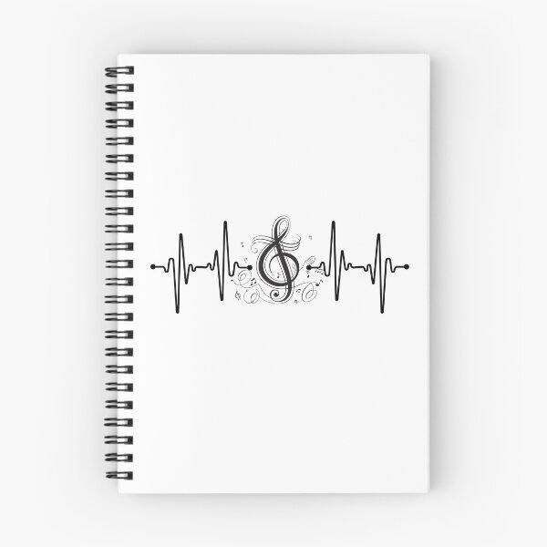 Artikelvorschau, In der Mitte befindet sich eine Musiknote mit Herzschlagsymbolen auf beiden Seiten, die eine tiefe Leidenschaft für Musik, Rhythmus und die Energie des Klangs symbolisieren. entworfen und verkauft von StyxIND.