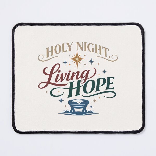 Item preview, Holy Night Living Hope Christmas Typography designed and sold by stylishdzign.