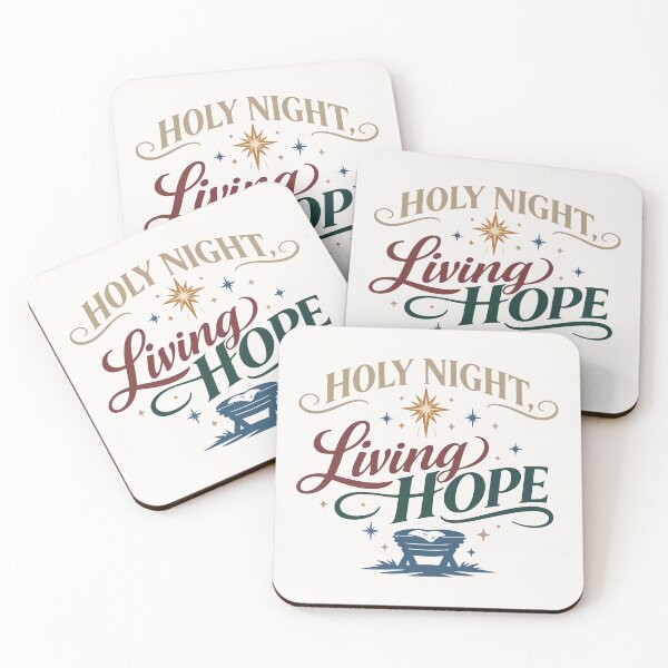 Item preview, Holy Night Living Hope Christmas Typography  designed and sold by stylishdzign.
