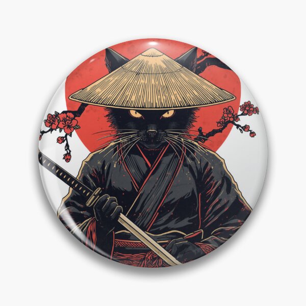 Item preview, Samurai Cat Warrior Japanese Sakura Sun Design designed and sold by muhammadkhafidh.