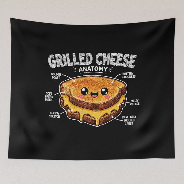 Item preview, Grilled Cheese Anatomy with Cute Character Design designed and sold by rafaeltto.