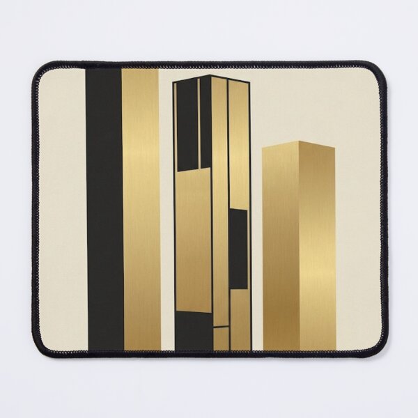 Item preview, Vertical Column Study | Minimalist Black and Gold Geometric Art designed and sold by Zaramodo.