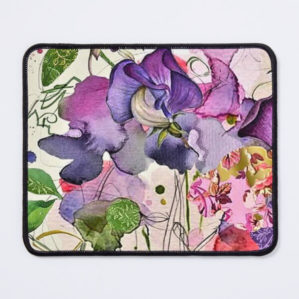 Aperçu de l'œuvre Aquarelle abstraite de fleurs sauvages violettes, style vintage créée et vendue par Vintage-Lady65.