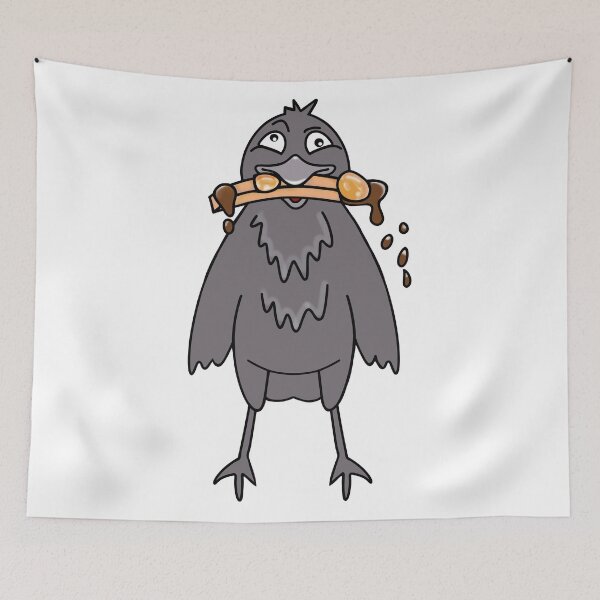 Item preview, Funny Crow Eating Poutine designed and sold by Sartoris Art.