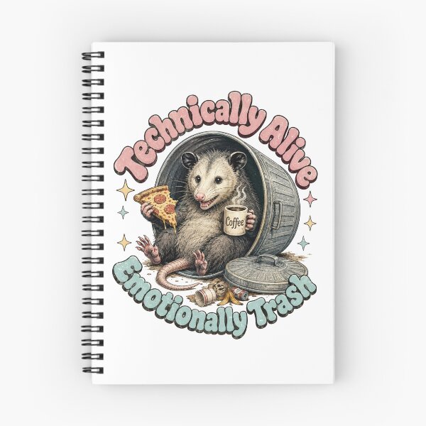 Item preview, Funny Opossum Technically Alive Emotionally Trash Retro T-Shirt designed and sold by BeardWave.