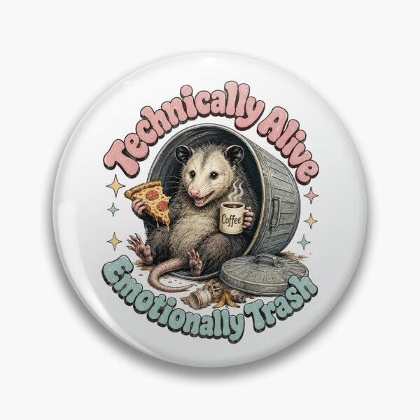 Item preview, Funny Opossum Technically Alive Emotionally Trash Retro T-Shirt designed and sold by BeardWave.