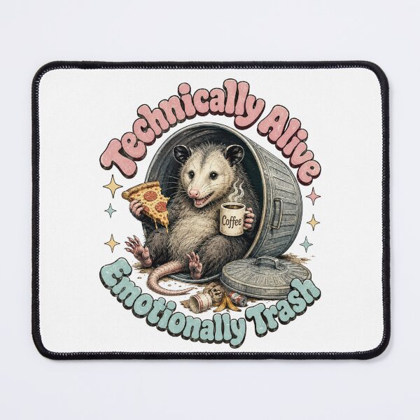 Item preview, Funny Opossum Technically Alive Emotionally Trash Retro T-Shirt designed and sold by BeardWave.