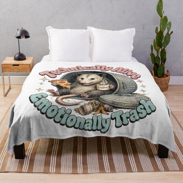 Item preview, Funny Opossum Technically Alive Emotionally Trash Retro T-Shirt designed and sold by BeardWave.