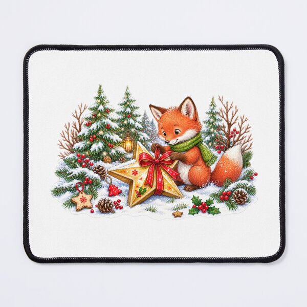 Item preview, Christmas Fox Winter Gift Holiday Forest Snowy Woodland designed and sold by MrDev.