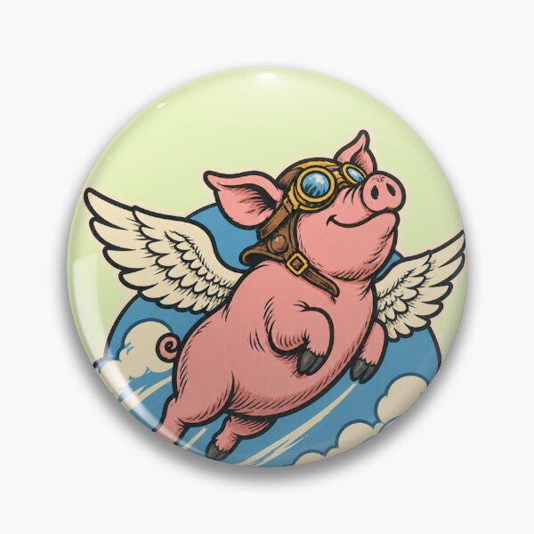 Item preview, When Pigs Fly – Aviator Flying Pig Vintage Cartoon Inspiration designed and sold by SVox.