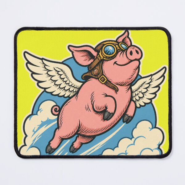 Item preview, When Pigs Fly – Aviator Flying Pig Vintage Cartoon Inspiration designed and sold by SVox.