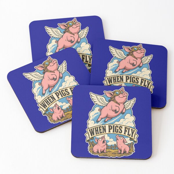 Item preview, When Pigs Fly – Aviator Flying Pig Vintage Cartoon Inspiration designed and sold by SVox.