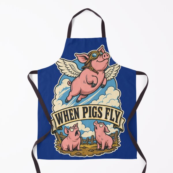 Item preview, When Pigs Fly – Aviator Flying Pig Vintage Cartoon Inspiration designed and sold by SVox.