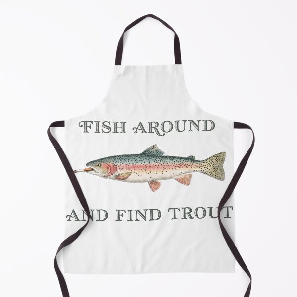 Item preview, "Fish Around And Find Trout" Vintage Smoker Rainbow Trout Art designed and sold by Shopeon Designs.