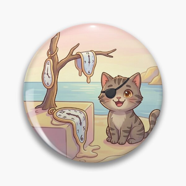 Artikelvorschau, Cat in Dalí’s Melting Clocks – Surreal Cat Art entworfen und verkauft von 1smillaundfiete.