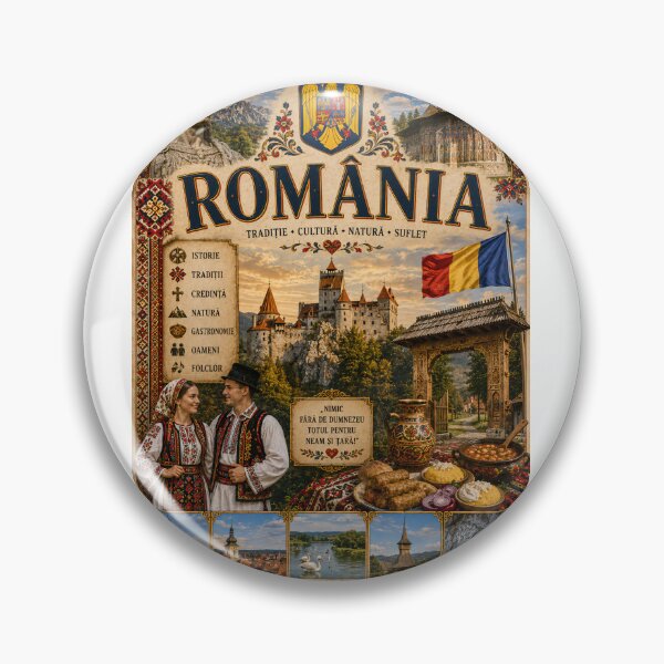 Item preview, Romania Travel Poster | Bran Castle Transylvania Sighisoara & Folk Art designed and sold by alexcorporation.