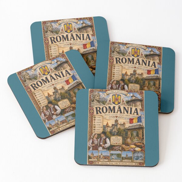 Item preview, Romania Travel Poster | Bran Castle Transylvania Sighisoara & Folk Art designed and sold by alexcorporation.